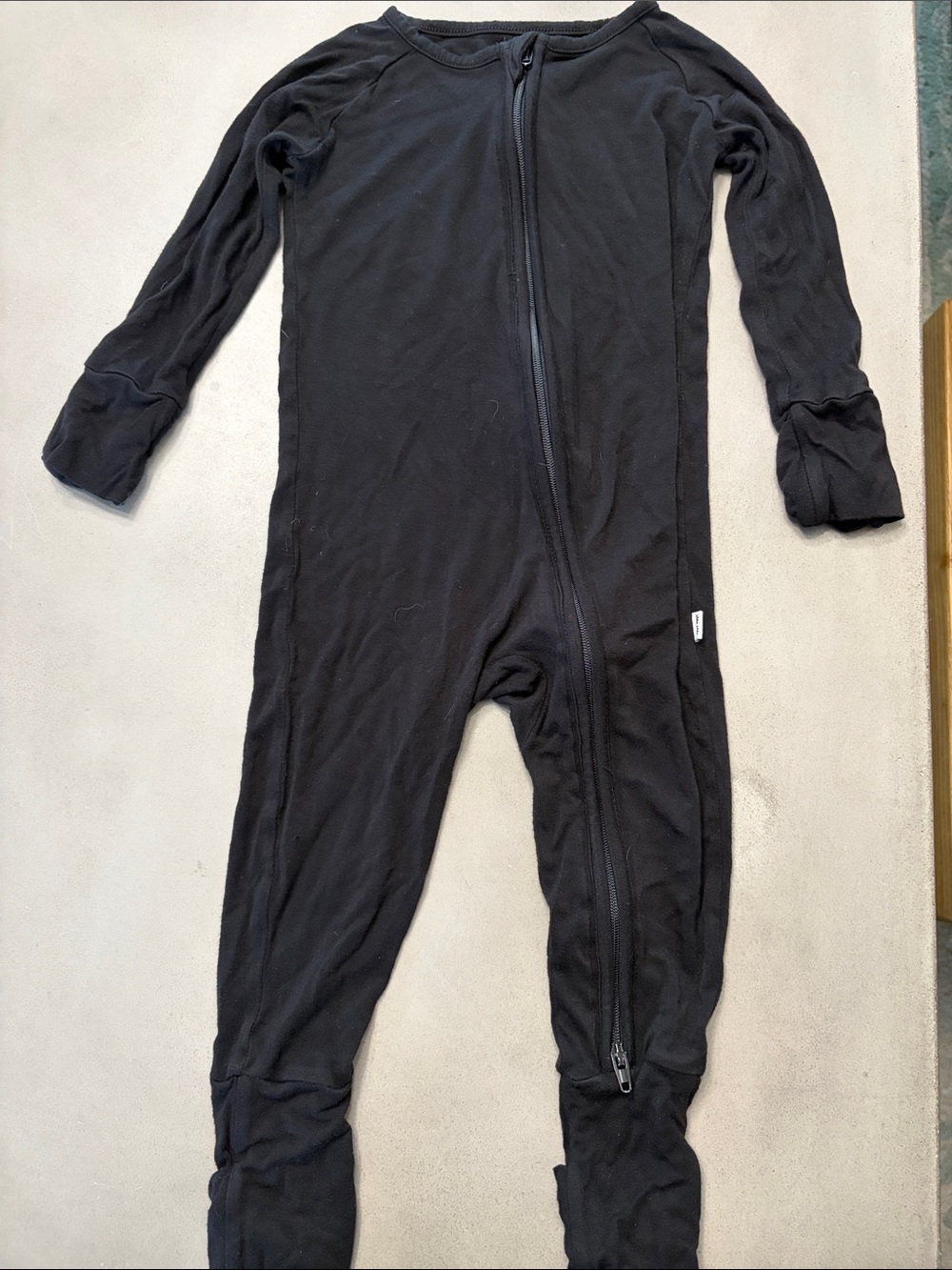 Little Sleepies Black Full-Zip Footed One-Piece